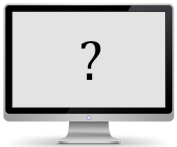 Desktop screen displaying a question mark